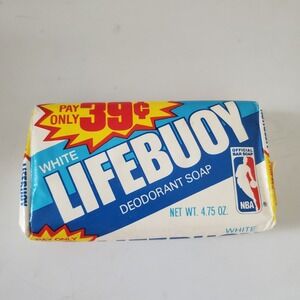 Vintage Lifebuoy White Deodorant Soap NBA Official Bar Soap 4.75oz New 1980s